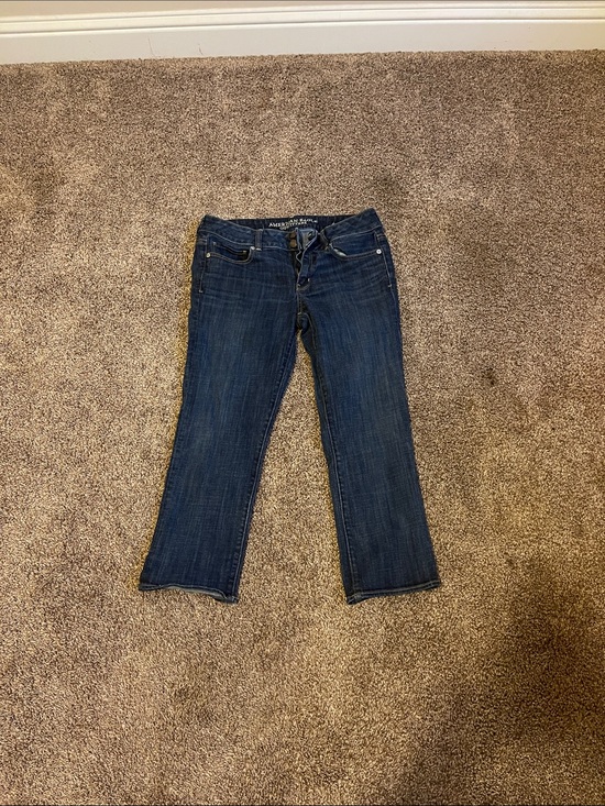 American Eagle Outfitters Denim - American Eagle Outfitters Dark Blue Artist Crop Jeans
